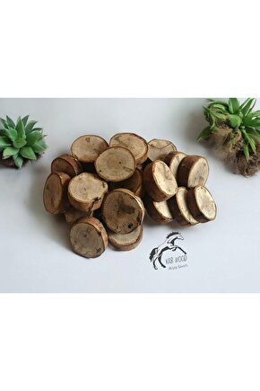 Ağaç Dilimi, 4-5 Cm Kütük Dilimi, Yuvarlak Dilim, Etkinlik Süsleri Boyama Için 10lu Set Dilim