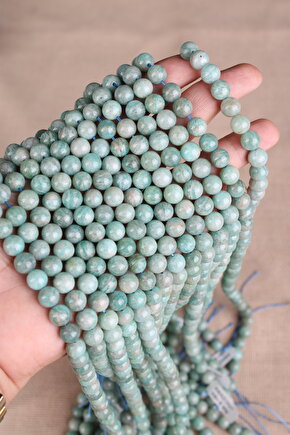 Amazonit A Kalite 8 mm Doğal Taş Dizi