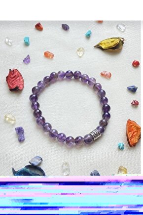 Ametist Doğal Taş Küre Kesim Bileklik