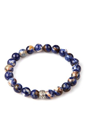 Orange Sodalit Doğal Taş Bileklik 8 Mm Küre Kesim