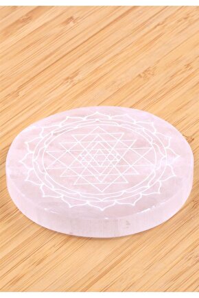 Selenit Doğal Taş Lazer İşlemeli Parça