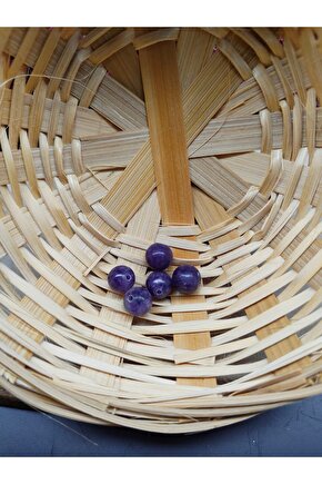 5 Adet Lepidolit Doğal Taş Boncuk (8 MM)