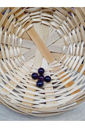 5 Adet Ametist Doğal Taş Boncuk (8 MM)