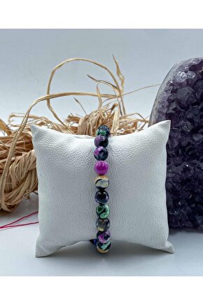 Akik Doğal Taş Bileklik 8 Mm Küre Faset Kesim