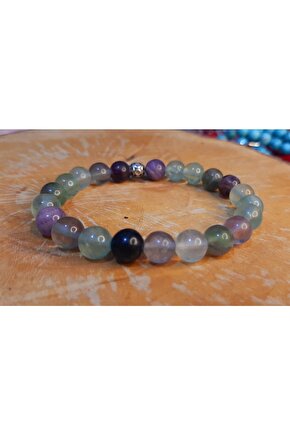 Antalya Florit Taşı Bileklik 8mm Öğrenci Bilekliği Zihin Açıklığı Orjinal Doğal Taş