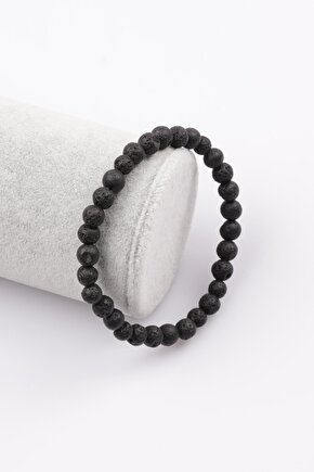 Lav Doğal Taş Bileklik 6 Mm Küre Kesim