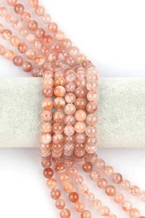 Güneş Taşı Doğal Taş Dizi 8 mm Küre Kesim