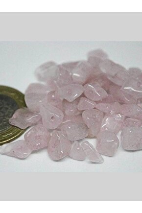 Gerçek Doğaltaş Delikli Pembe Kuvars Taşı Mini Boy 50 Adet
