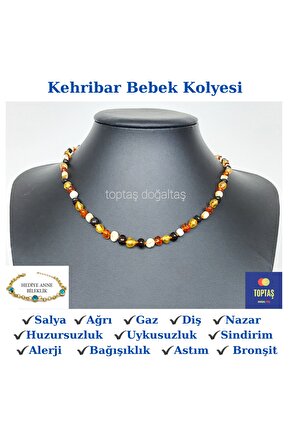 Baltık Damla Kesim Orijınal Kehribar Bebek Kolyesi