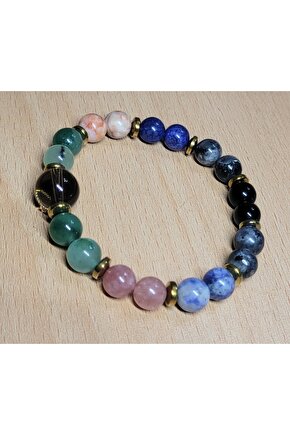 Sinir sıkıntı stres Doğal Taş Bileklik gold