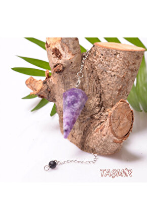 Lepidolit Taşı Pandül - Doğal Taş Sarkaç