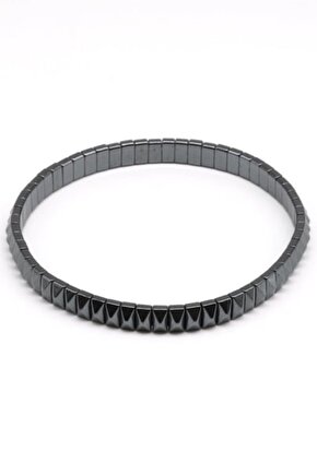 Hematit doğaltaş bileklik sertifikalı 100%100 4x8 özel kesim - güç taşı