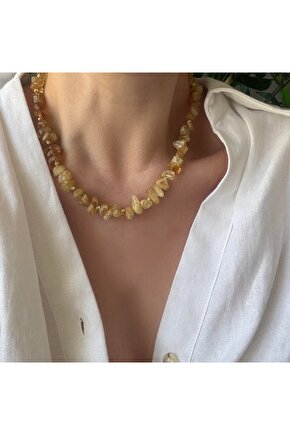 ✨ Sitrin Kolye – Para ve Bereket Taşı ✨100%100 Sertifikalı doğaltaş