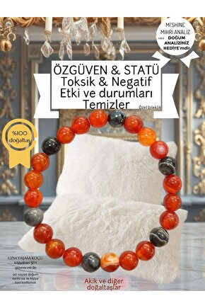 Doğaltaş Akik Özgüven Statü Bilekliği