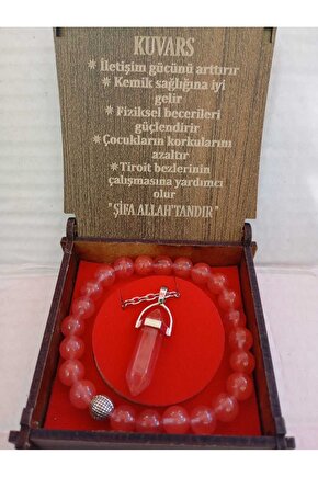 Kutulu Doğaltaş Kolye Bileklik Seti