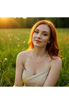 Gerçek Doğal Inci Kolye Zarif Ve Minimalist