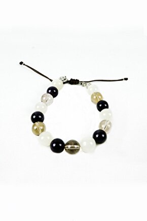 Doğal Taşlı Uyku Bilekliği (aytaşı, Dumanlı Kuvars, Ametist)