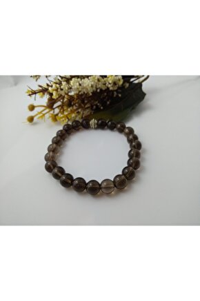 Dumanlı Kuvars Taşı Bileklik  Doğaltaş Unisex Bileklik