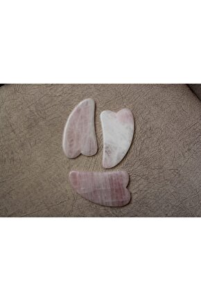 Yassı Pembe Kuvars Guasha Masaj Taşı