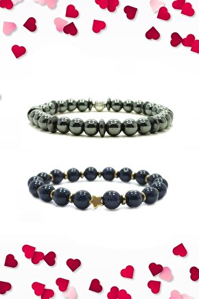 Hematit Ve Yıldız Aksesuarlı Yıldız Taşı Sevgili Bilekliği Helsinki