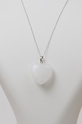 Büyük Kristal Kuvars Kalp Doğal Taş Kolye Helsinki