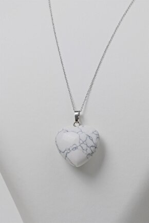 Büyük Havlit Kalp Doğal Taş Kolye Helsinki