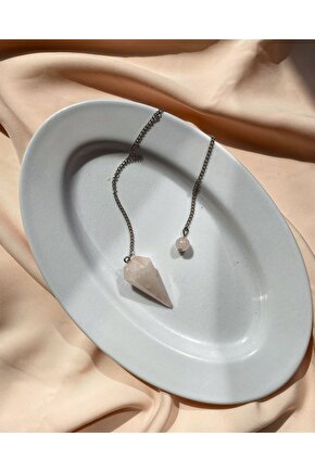 Pembe Kuvars Pandül Sarkaç Doğal Taş Pozitif Taş Şifalı Taş Mineralli Taş