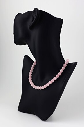 Pembe Kuvars Taşı Doğal Taşlı Kolye 8mm Aaa Kalite