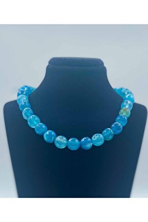 Akik Doğal Taş Kolye 10 Mm Faset Kesim