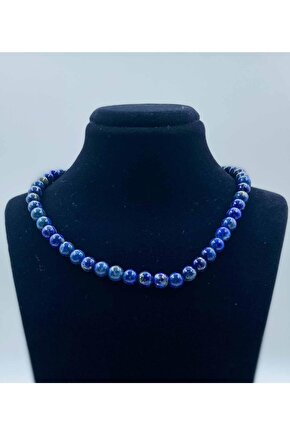 Lapis Doğal Taş Kolye 6 Mm Küre Kesim