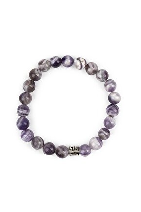 Ametist Doğal Taş Gümüş Bileklik