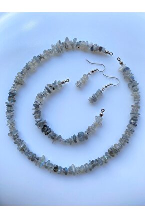 Labradorit Kırıktaş Doğal Taş Set