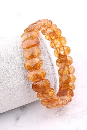 Sitrin Doğal Taş Bileklik 8 X 14 Mm Özel Kesim