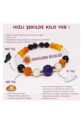 Zayıflamaya Yardımcı Doğal Taş Bileklik Kişiye Özel Olumlama