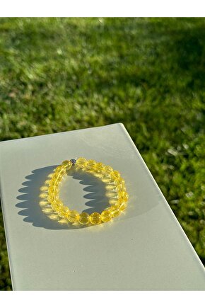 Doğal Sitrin Taşı Şifalı Bileklik - Enerji Ve Denge Bilekliği