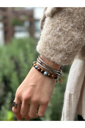 Doğaltaş 8 Mm Ocean Jasper Taşı Bileklik A Kalite