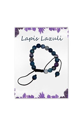 Ayarlanabilir İpli Parlak Lapis Lazuli Doğal Taş Bileklik
