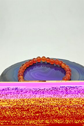 Sertifikalı Karnelyan Akik Doğaltaş Bileklik