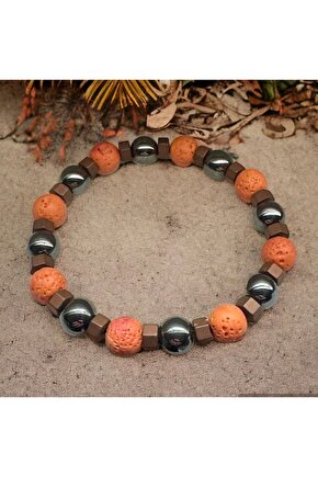 Renkli Lav Taşı ve Doğal Taşlarla El İşi; Boho Stili Erkek Bileklik , Şifa Bileklik