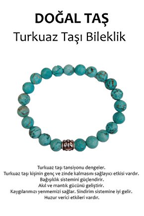 Hakiki Doğal Taş Bileklik - Turkuaz Taşı (turquoise)