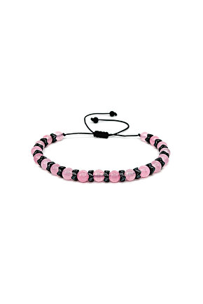 Pembe Kuvars ve Hematit Bileklik