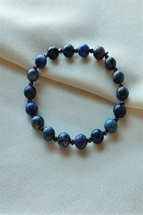 Sertifikalı 8 Mm Lapis Lazuli Erkek Doğaltaş Bileklik