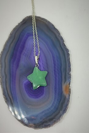 Sertifikalı Aventurin Yıldız Doğaltaş Kolye