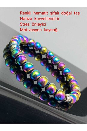 Renkli Hematit Şifalı Taş Bileklik