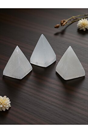 Selenit Doğal Taş Piramit 6 Cm