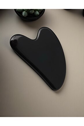 Obsidyen Doğal Taş Gua Sha Yüz Masaj Taşı