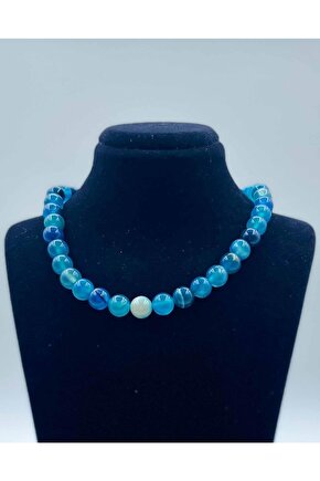 Akik Doğal Taş Kolye 8 Mm