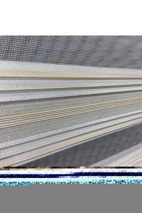 Zebra Stor Perde Krem Gold Simli Lüx Etek Dilimli