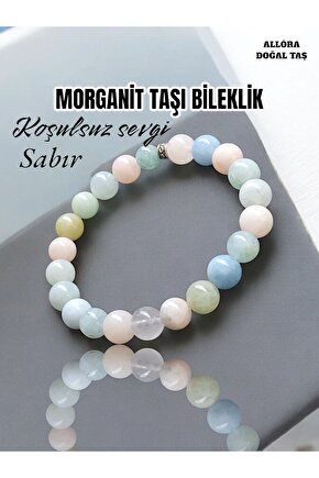 Doğal Taş Morganit Taşı Bileklik