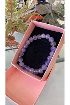 Gerçek Ametist Doğal Taş Bileklik 8mm